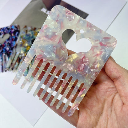 Portable Fashionable Love Acetate Hair Comb Travel Comb for Women