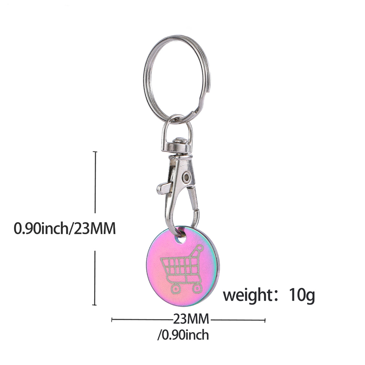 Metal Shopping Cart Trolley Tokens Keychain