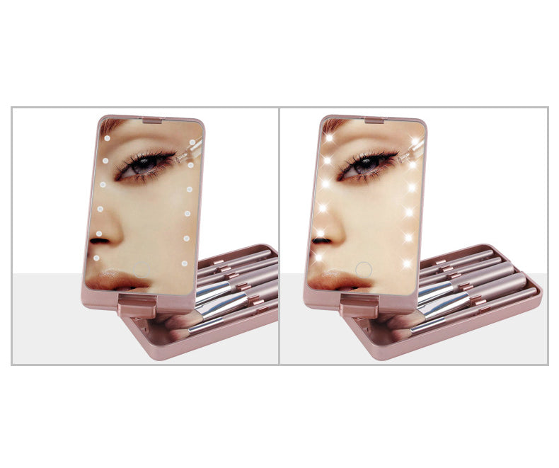 Portable Folding LED Make-up Mirror Box