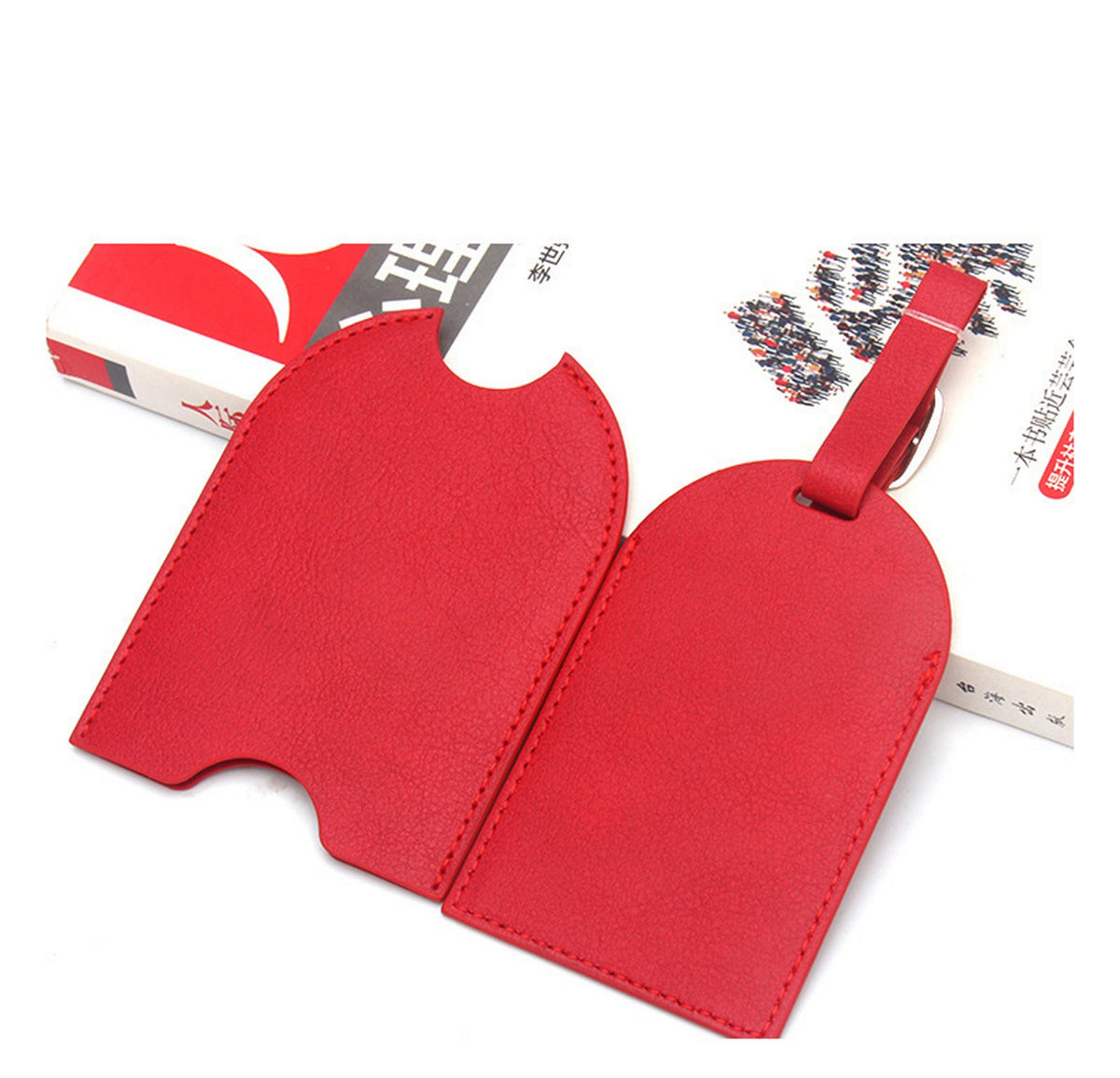 Slide-Out PU Leather Luggage Tag Privacy Suitcase Tag