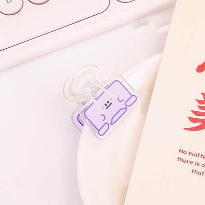 Dovetail Clamp Acrylic Album Memo Clip Bag Binder Sealing Clip Food Bag Clamp-Two Sides Printing