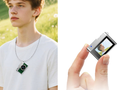 Retro Mini Thumb Digital Camera Pendant Backpack Keychain Charm Take Photos with 8GB TF Card