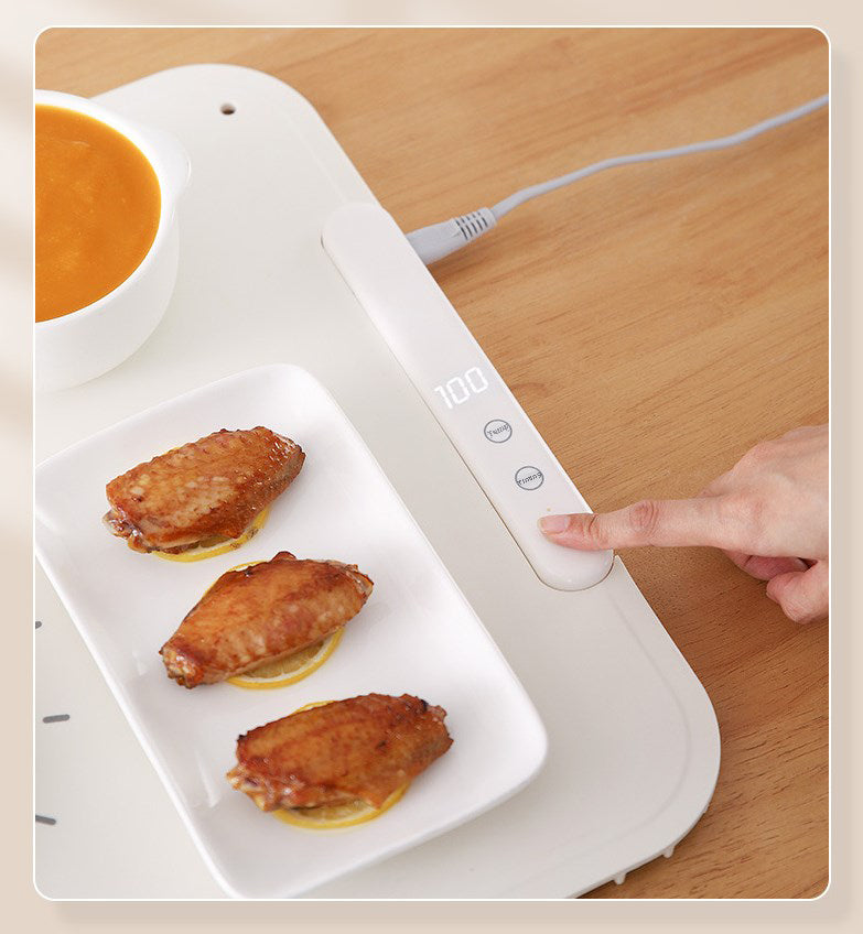 Heavy-duty Rollable Silicone Food Warming Mat, Electric Warming Tray for Buffets & Parties