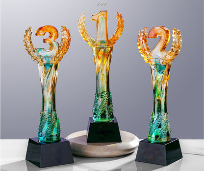 Resin Trophies w/A Black Crystal Base