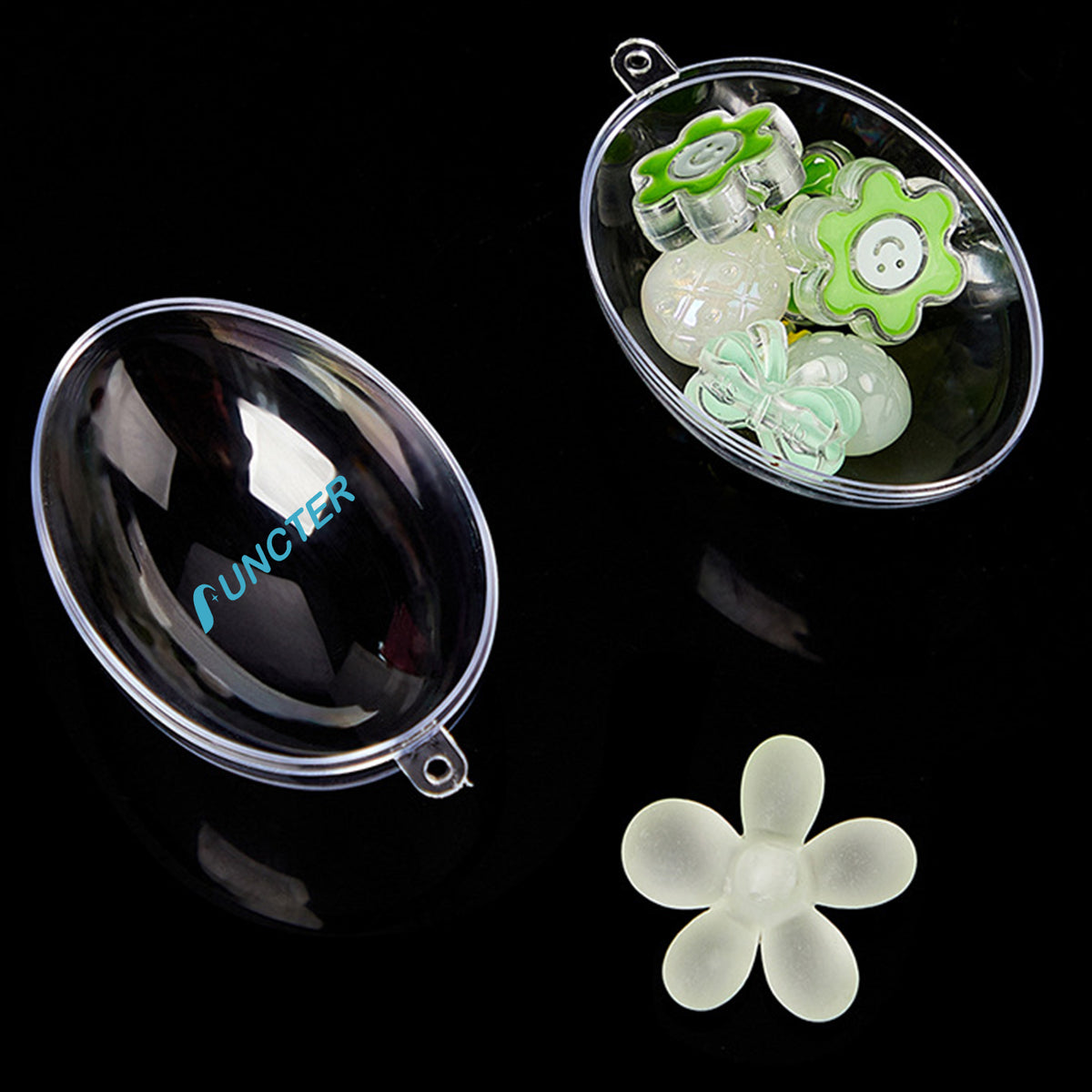 3.15" Egg Shaped Acrylic Fillable Ornaments DIY Christmas Ball