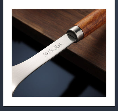 Silver Y Shaped Fruit Parer With Cat Claw Shaped Wood Handle