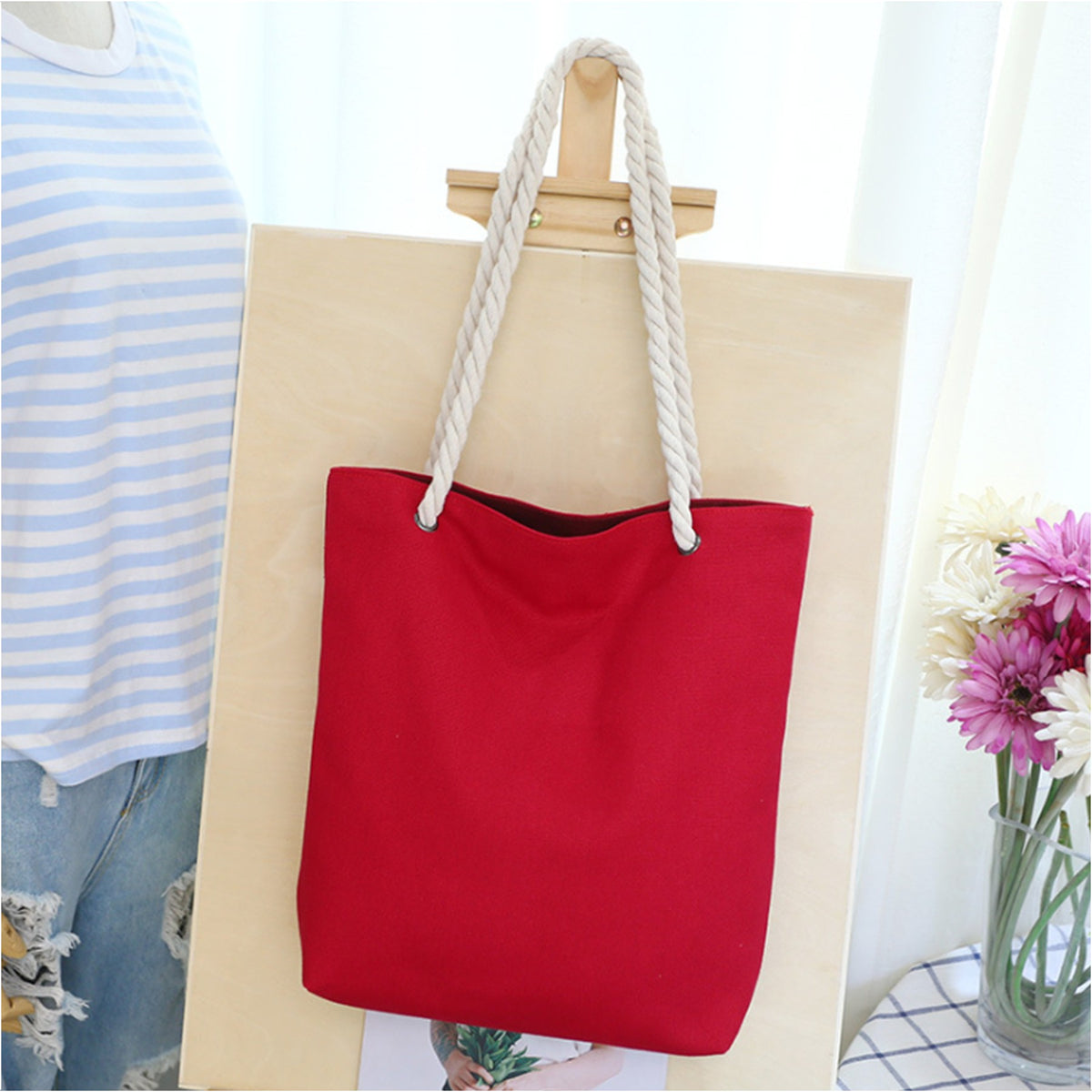 Canvas Grocery Shopping Tote Bag