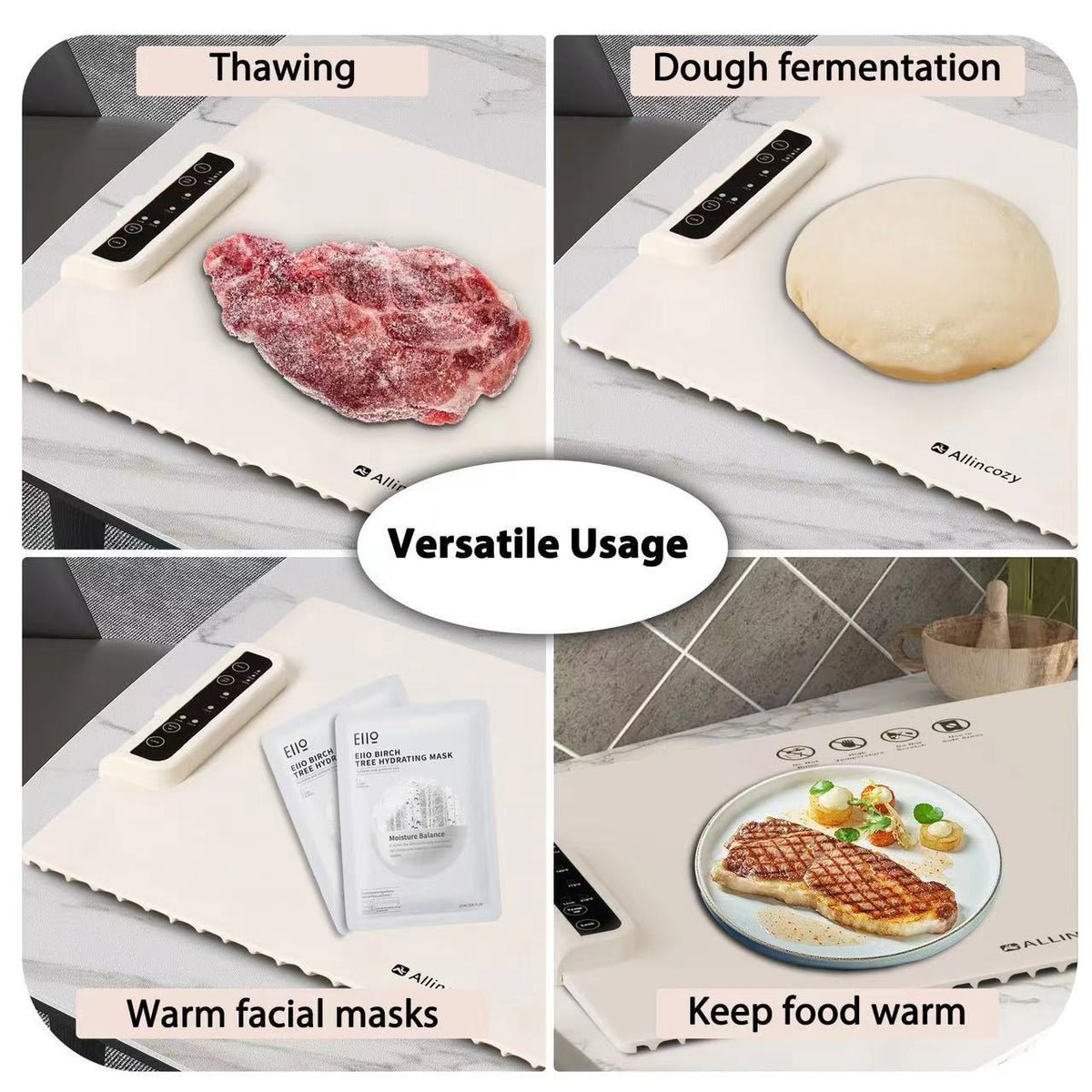 Warming Mat for Food, Electric Silicone Food Warmer Heating Mat