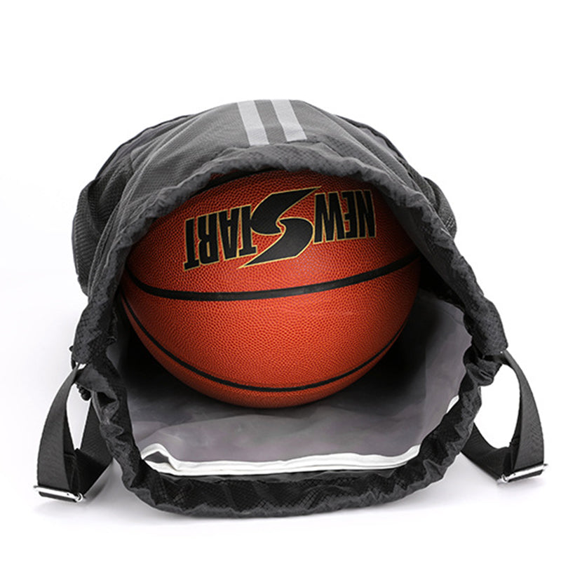 13 x 19" Drawstring Backpack with Shoes Compartment, Dry Wet Separation Large Capacity