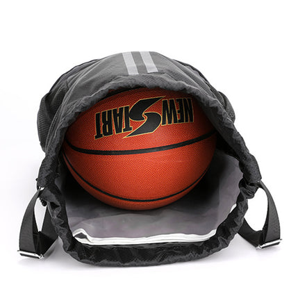 13 x 19" Drawstring Backpack with Shoes Compartment, Dry Wet Separation Large Capacity
