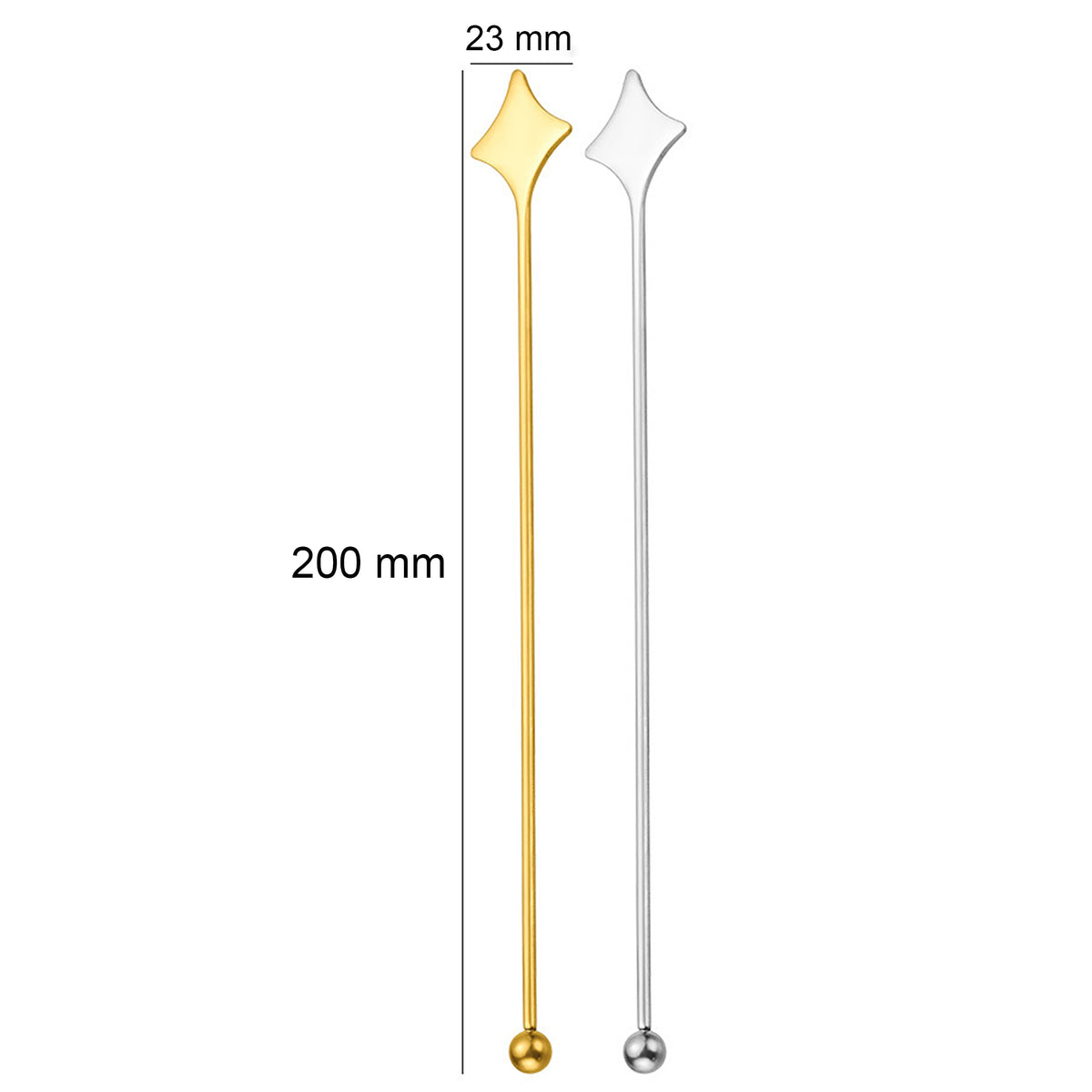 7.7 L Stainless Steel Poker Diamond Top Cocktail Stirrers