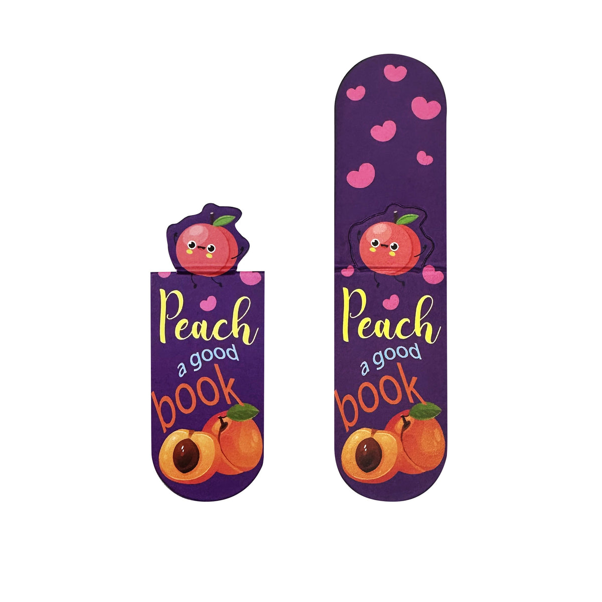 Lovely Peach Magnetic Bookmark Book Clip for School, Library Custom Fruit Bookmark Reader Gift