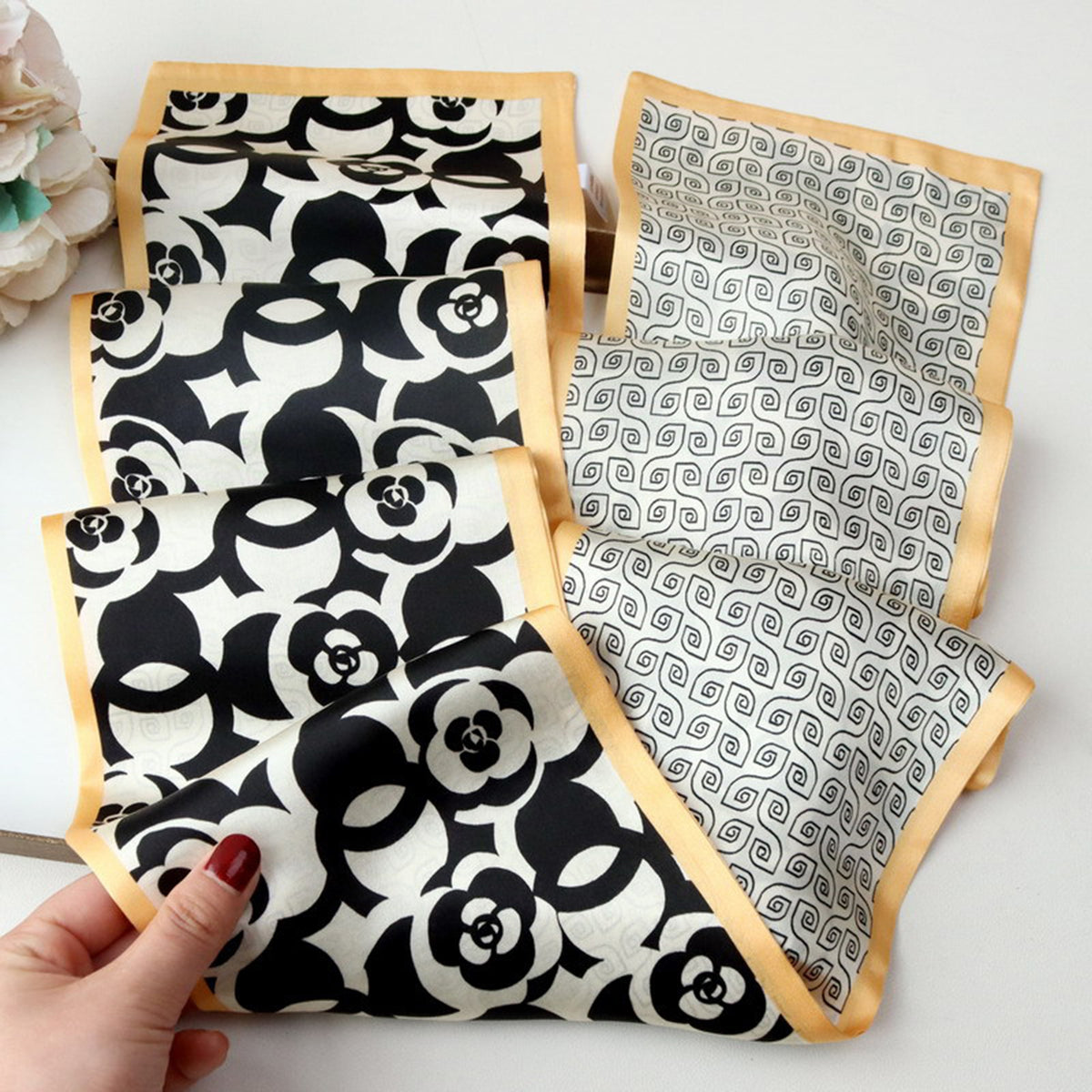 Custom 5.9" x 57" 100% Silk Long Scarf Double Sides Silk Bandana