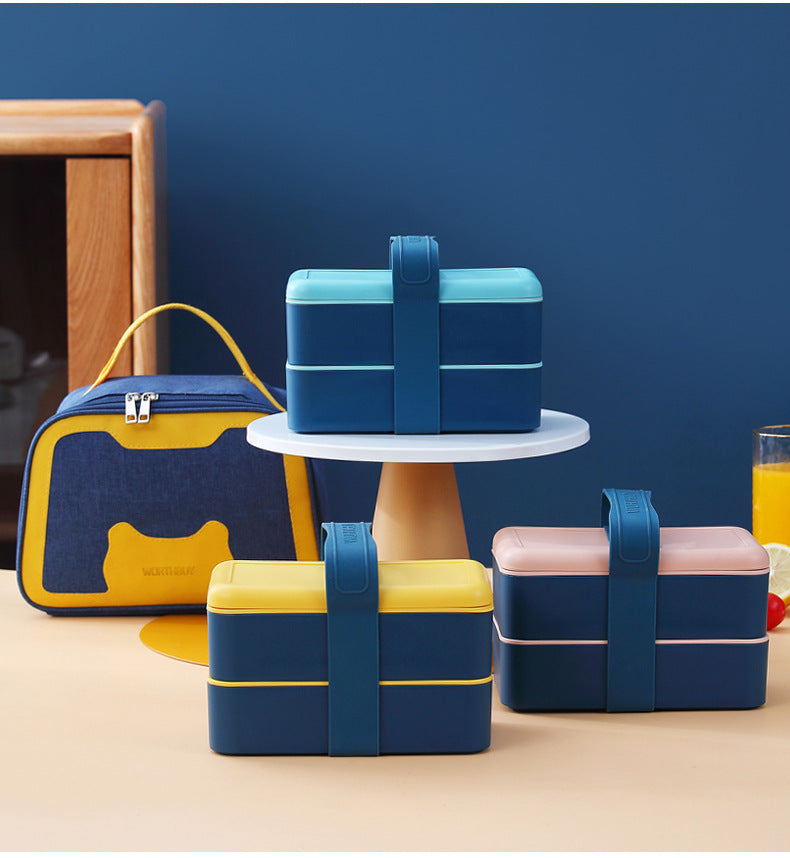 1440ml PP Material Bento Box Multi-layer Sealing Combination Basket Picnic Lunch Box(2 layer)