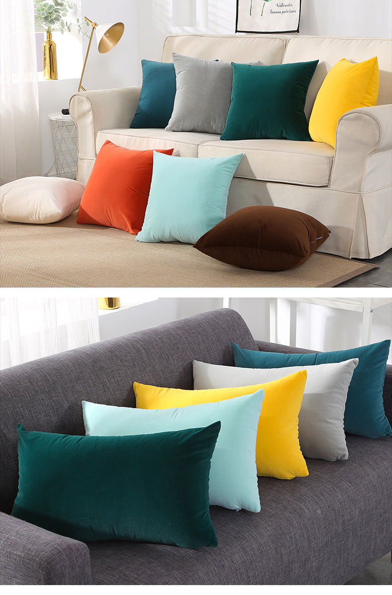 19.7 x 19.7" Premium Square Polyester Short Plush Throw Pillowcase With Hidden Zipper
