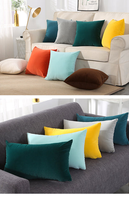 19.7 x 19.7" Premium Square Polyester Short Plush Throw Pillowcase With Hidden Zipper