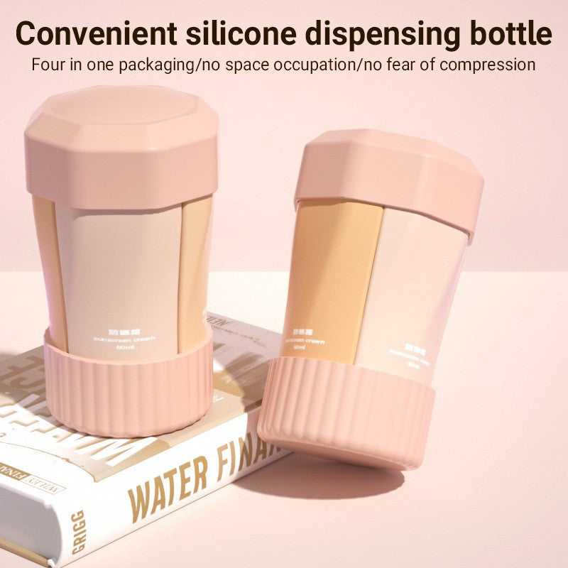 6.6 oz 4-In-1 Silicone Travel Bottles, Leakproof Refillable Toiletry Containers For Trip Luggage