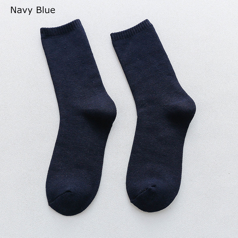 Men Casual Cotton Socks Mid-calf Length Socks For Adult Stretch Crew Socks Thick Warm Sock