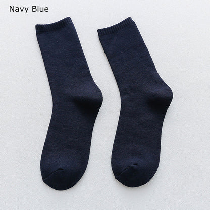 Men Casual Cotton Socks Mid-calf Length Socks For Adult Stretch Crew Socks Thick Warm Sock