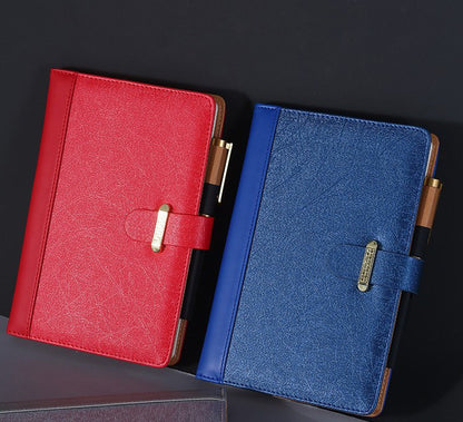 A5 PU Leather-Bound Business Notebook Writing Journal Executive Notebook Meeting Note