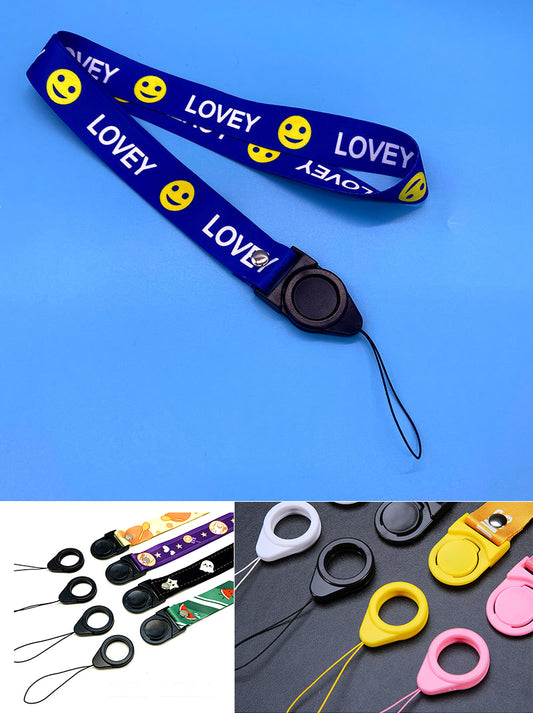 Flat Polyester Lanyard w/Plastic Button