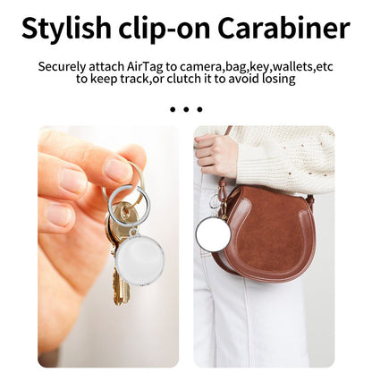 Circular Transparent TPU KeyTag Case Tracker Cover Anti-Lost Protector Holder W/ Key Chian