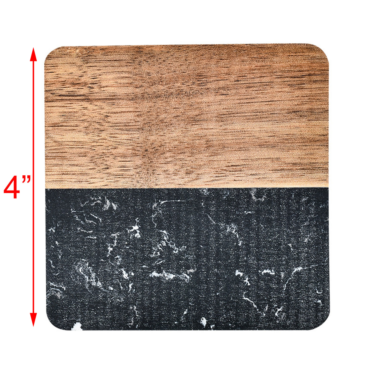 Square Marble & Wood Coaster