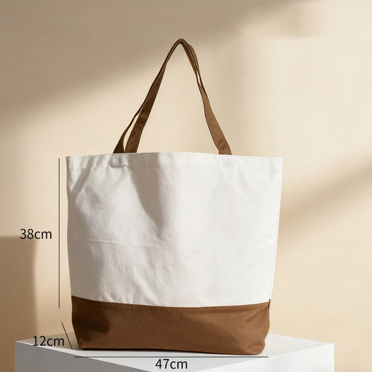 14 Oz. Color-Blocking Canvas Tote Bag 18.5" x 15"