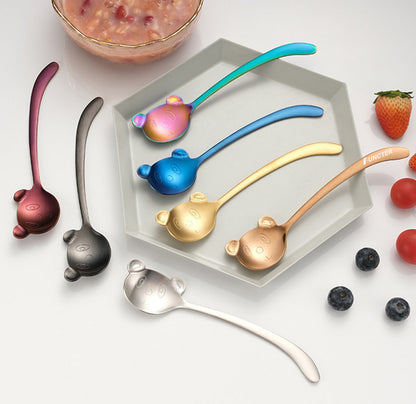 304 Stainless Steel Panda-Shaped Dessert Spoon Coffee Spoon