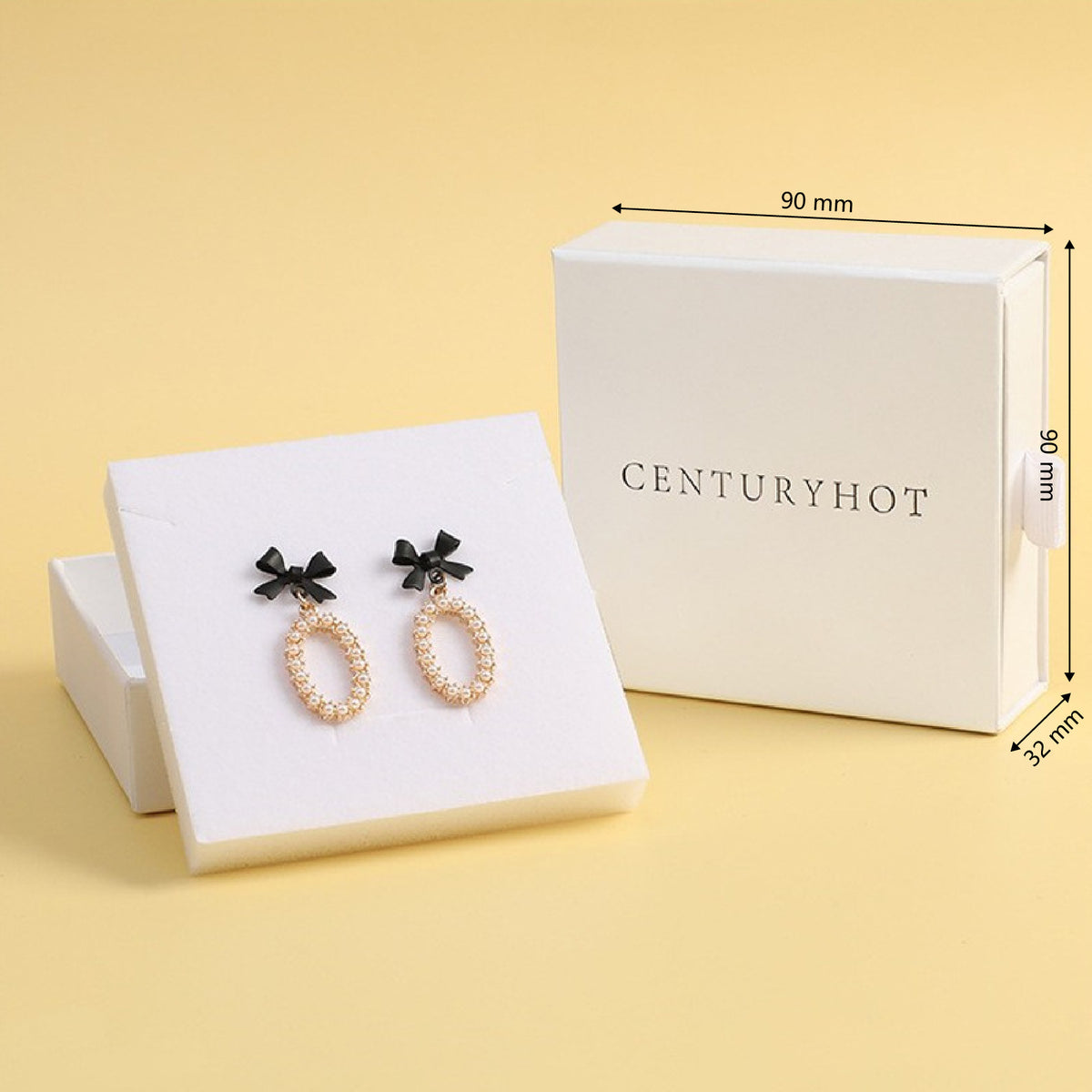 3.5" Solid Color Cardboard Jewelry Box Sponge Filled Gift Box Drawer Display Kraft Box