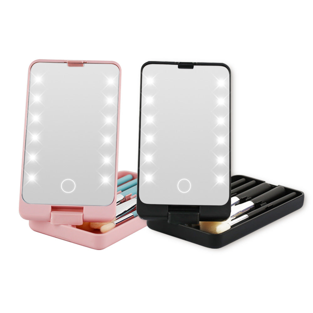 Portable Folding LED Make-up Mirror Box
