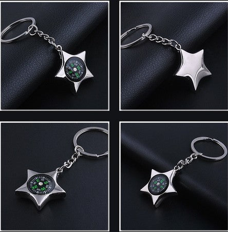 Star Shaped Compass Key Chain