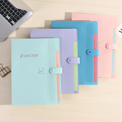 Accordion Folder W/ 5 Pockets Snap Button Closure