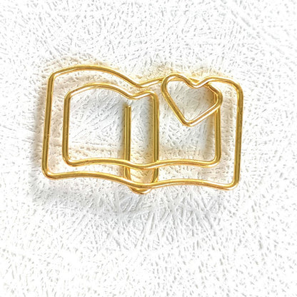 Book Shape Metal Paper Clasp Custom Shaped Paper Clip