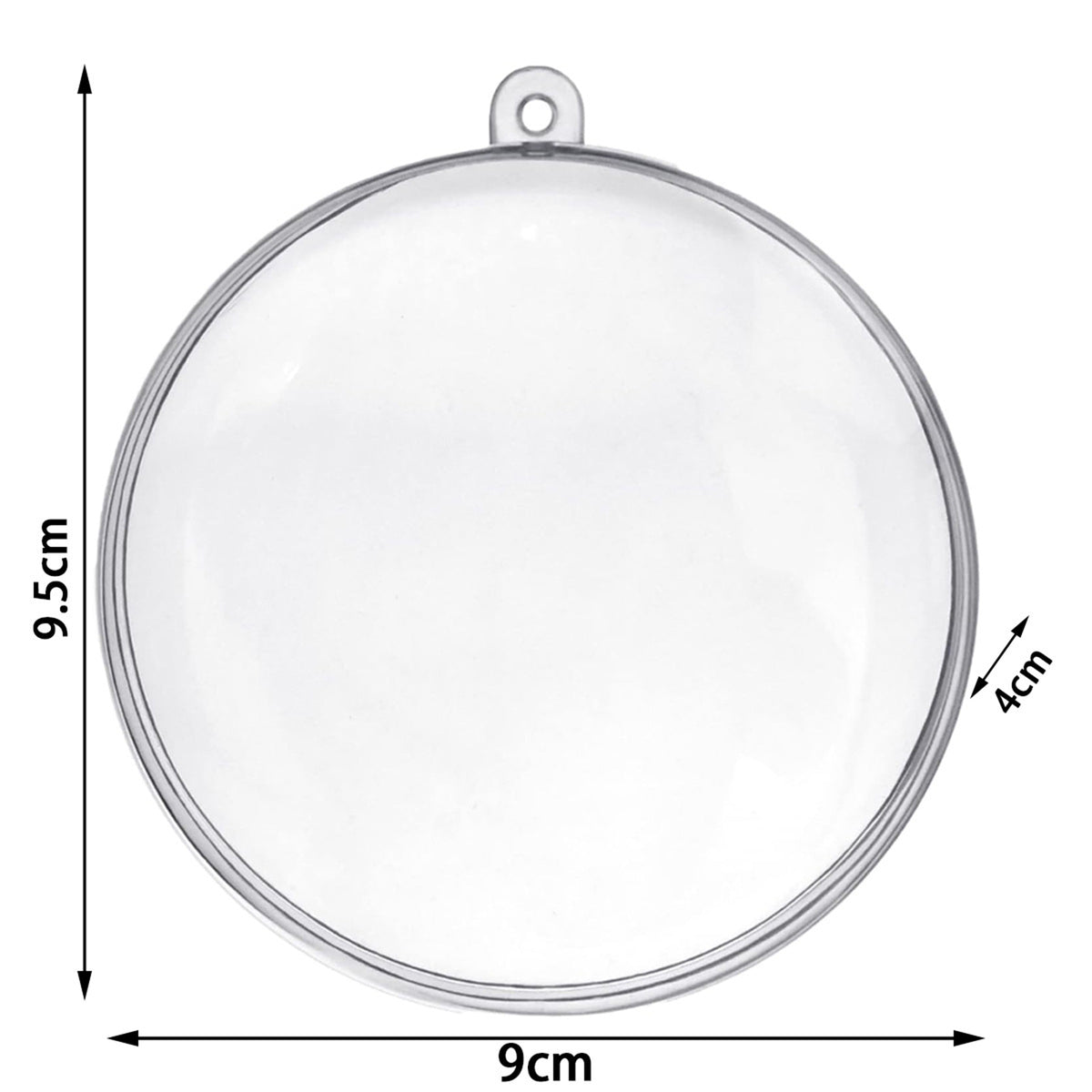3.5" DIY Acrylic Christmas Ball Flat Ornament Balls Fillable Ornaments