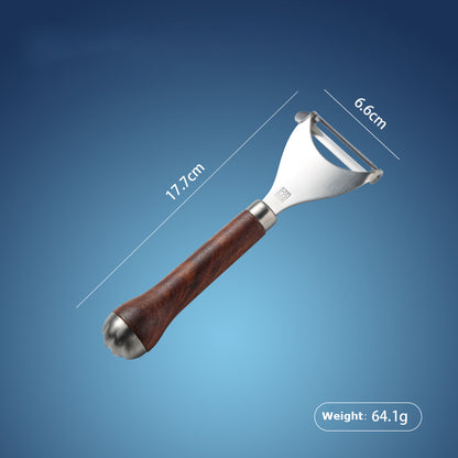 Silver Y Shaped Fruit Parer With Cat Claw Shaped Wood Handle