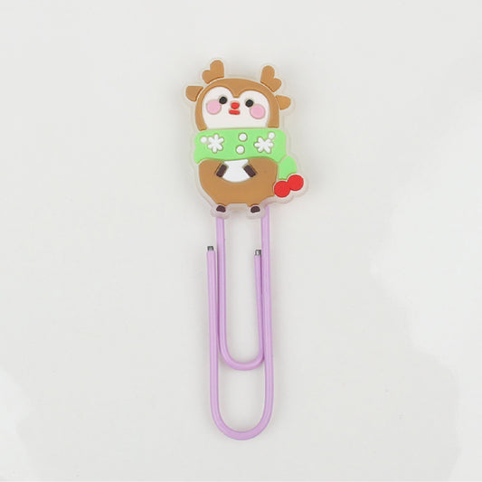 Dark Luminous Charm Reindeer Paper Clip Custom Shaped Bookmark Paper Clasp Noctilucent Charm Clip