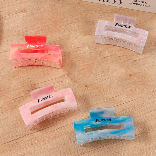 3.4"L Medium Sized Blotchy Square Claw Clips