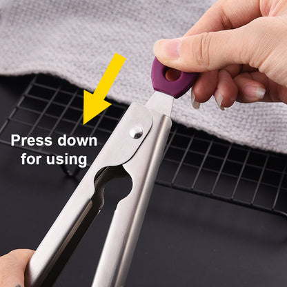 12" 304 Stainless Steel Food Tongs Barbeque Cooking Kitchen Tongs