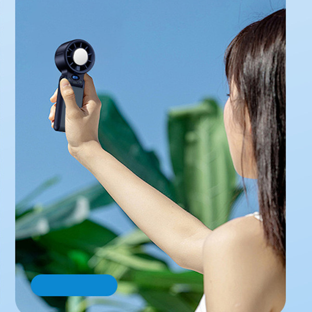 Foldable Mini Handheld Fan Digital Display Rechargeable Fan With Adjustable Wind Speed