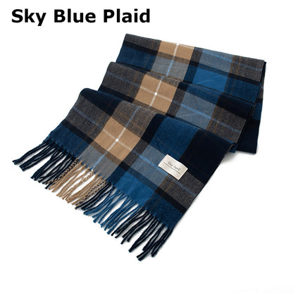 79'' Polyester Tartan Scarf Warm Autumn Winter Scarf Fringed Scarf - Woven Label