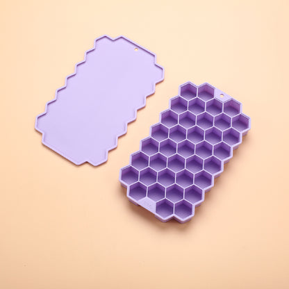 Silicone Ice Cube Tray Beehive Shaped with LidIce Cube Mould Hexagonal Ice Cube Mould for Whiskey