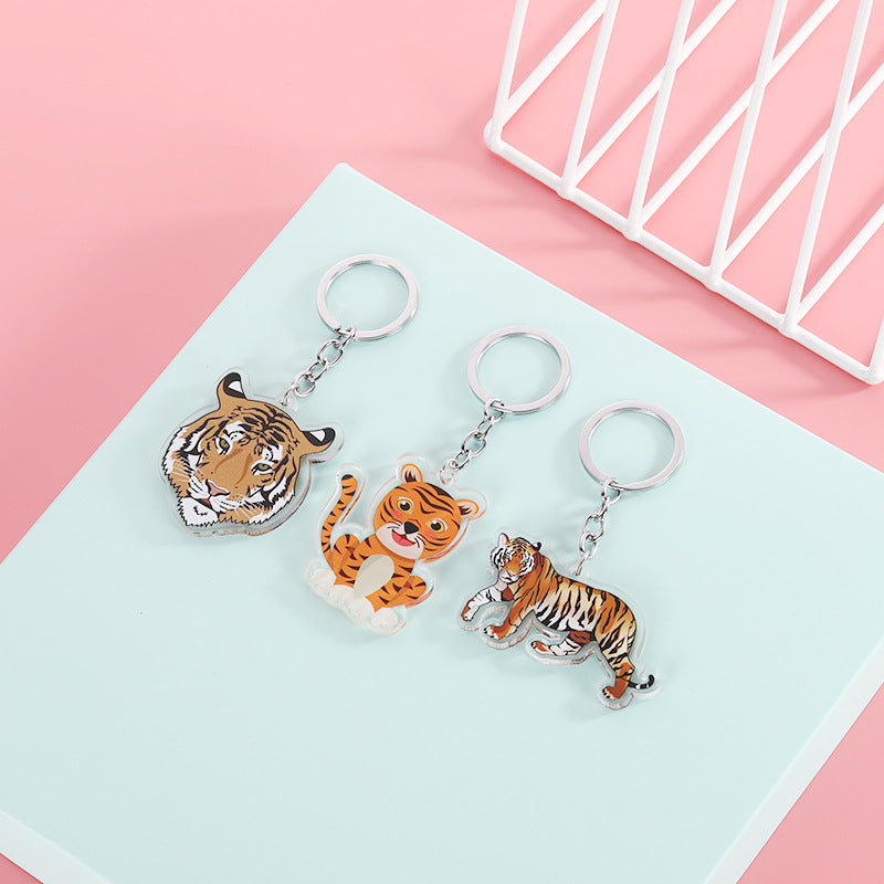 Tiger Shaped Acrylic Keychain - One Side Printing