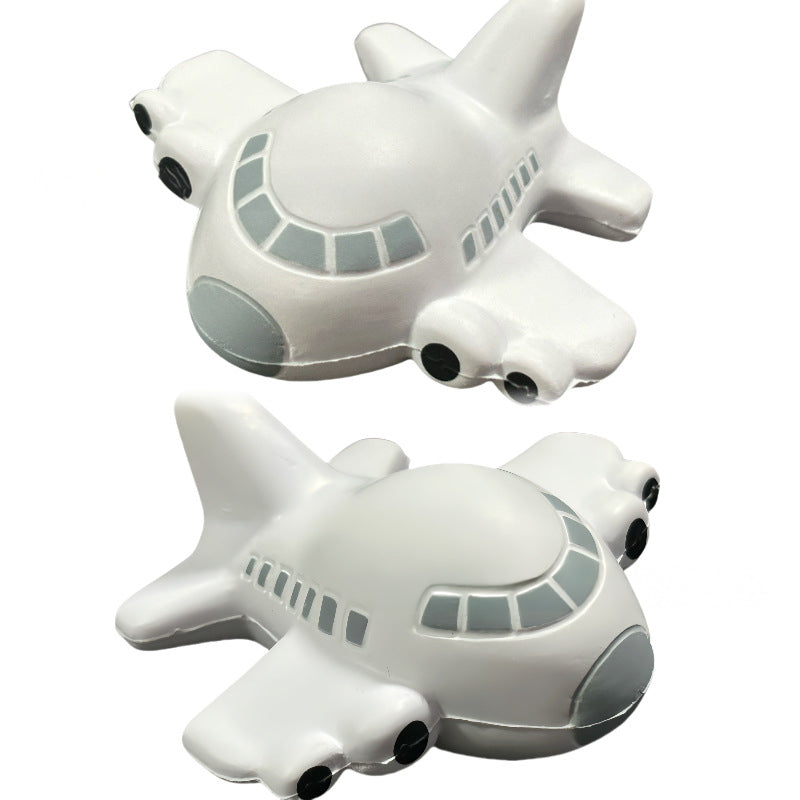 Light Grey PU Foam Aircraft Toy Decompression Model Decoration