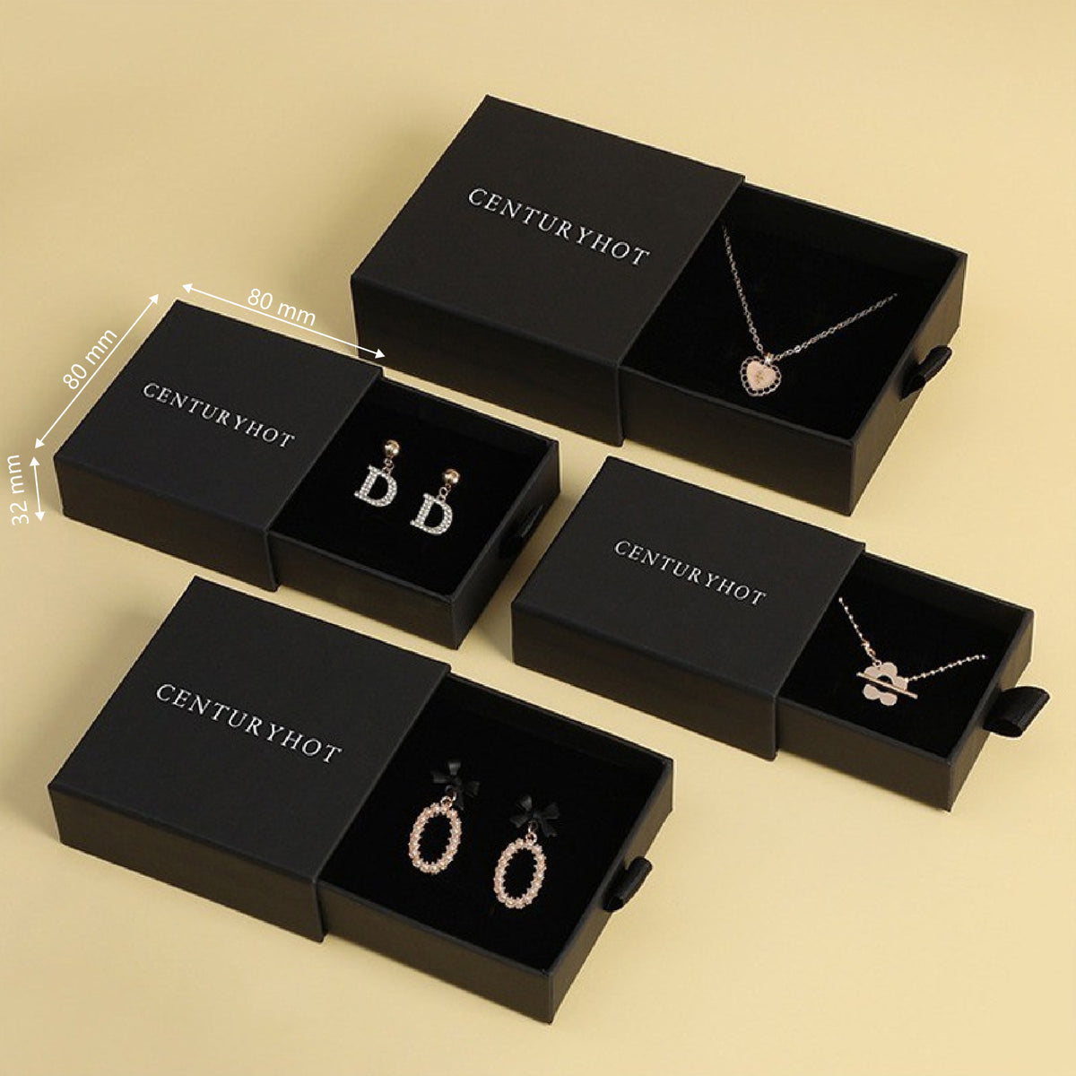 3.2" Solid Color Jewelry Box Sponge Filled Jewelry Gift Box