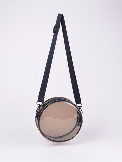 PVC Transparent Shoulder Bag Clear Bag Crossbody Bag W/Strap Stadium Approved Bag(Size M)