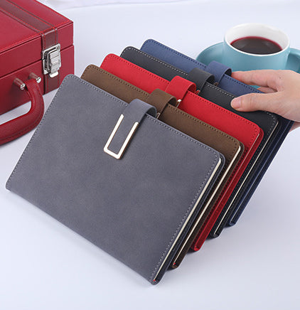A5 PU Leather Meeting Notebook Conference Notebook W/ Magnetic Buckle