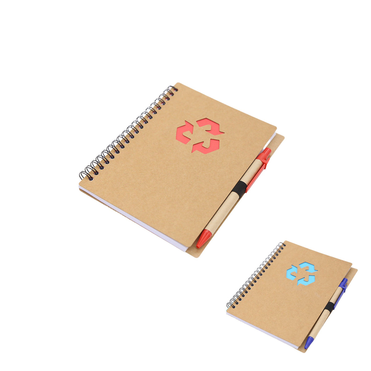 Kraft Spiral Notebook With Circulate Mark & Pen