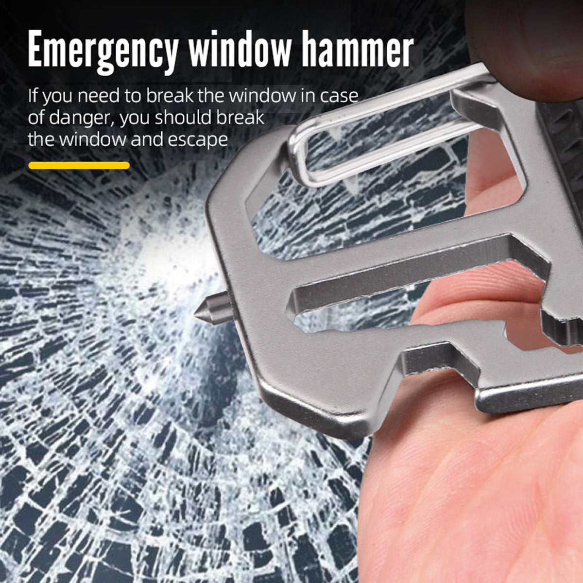 Multi-function Camping Flashlight Survival Kit Resqme Window Breaker Bottle Opener