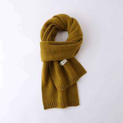 63'' 100% Lamb Wool Plain Scarf Solid Color Wool Scarf Knitted Scarf for Men and Women
